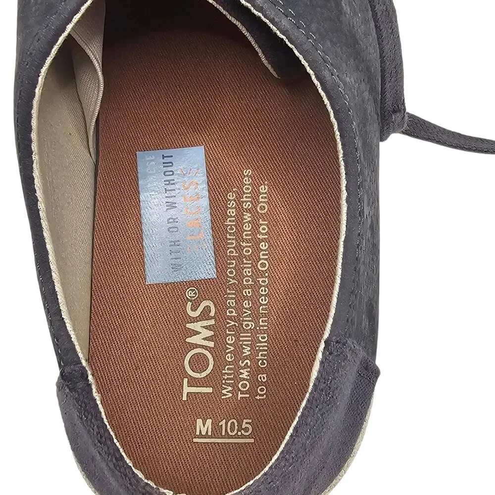 TOMS Men's Payton Forged Iron Nubuck/Hemp Oxford Sneakers Size 10.5